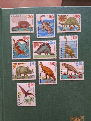 Francobolli Polonia 1965 Serie Animali Preistorici