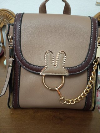 Mochila Bolso Beige y Marrón