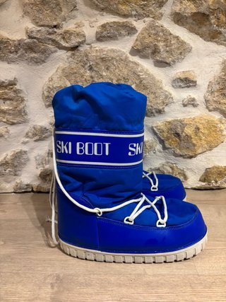 Botas de Nieve Azules Estilo Moon Boot Talla 44-46