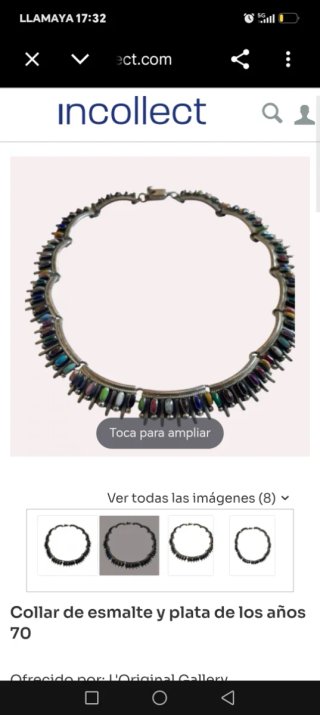 Collar Vintage Estilo Art Déco plata 950 y esmalte
