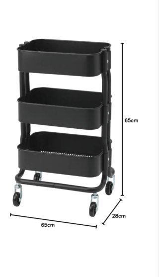 Carro IKEA RASHULT[28x38x65]BLACK/Nuevo encaja!Top