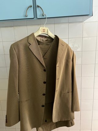 Traje de hombre 3 piezas caqui de talla 54