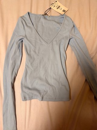 Camiseta de manga larga azul