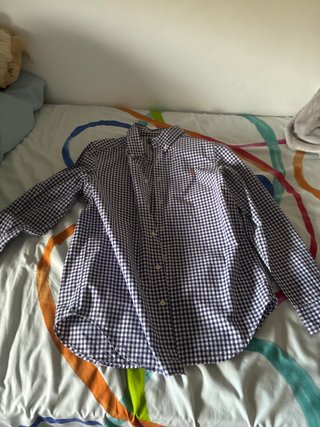 Camisa Ralph Lauren cuadros azul y blanco