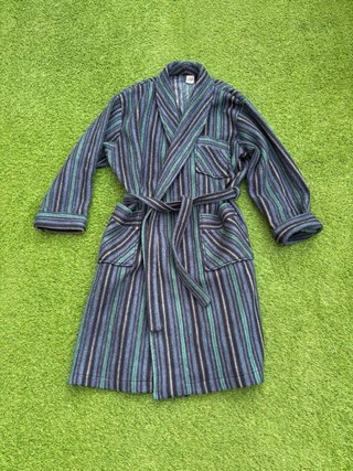 Bata de Hombre Azul con Rayas Verdes Talla M