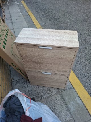 Zapatero 2 cajones madera para zapatos pequeños