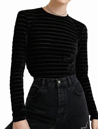 Top Desigual Negro Talla S