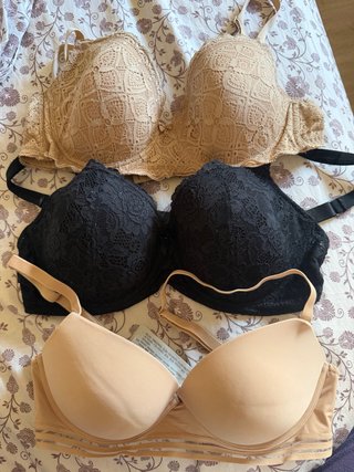 Pack 3 sujetadores mujer beige y negro