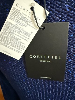 Jersey Cortefiel azul lentejuelas Talla S