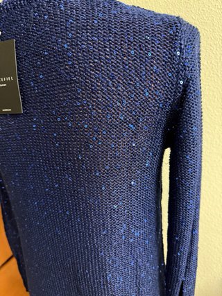 Jersey Cortefiel azul lentejuelas Talla S