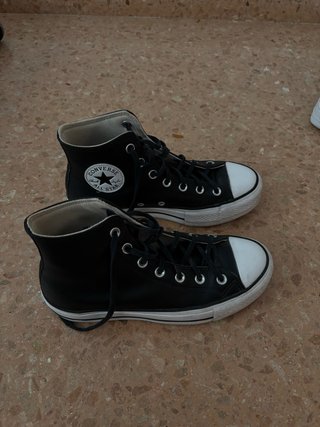Converse All Star Botas Negras efecto piel