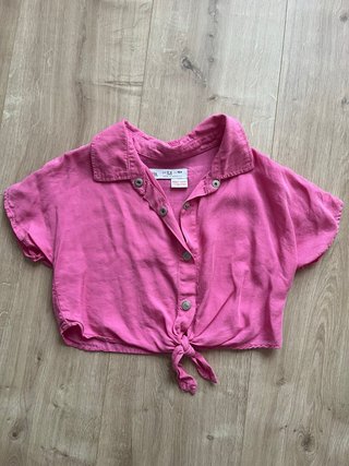 Camisa crop Zara niña fucsia