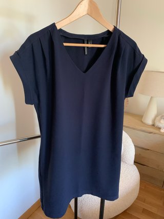 Vestido azul marino Mango