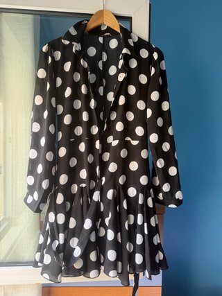Vestido de Lunares Talla L manga larga