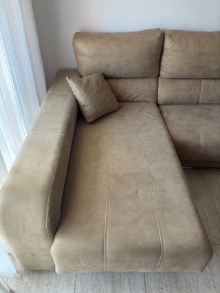 Divano Chaiselongue Beige 3 Posti
