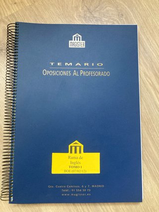 Temario de oposiciones secundaria inglés