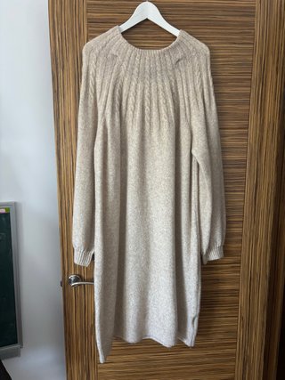 Vestido de punto beige talla única
