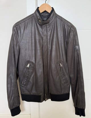Cazadora de cuero negra Trussardi