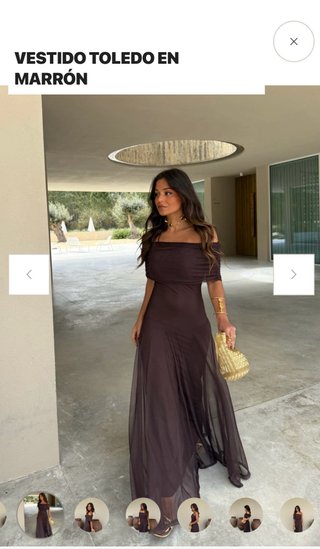 Vestido Largo Toledo Marrón Talla XL, da talla