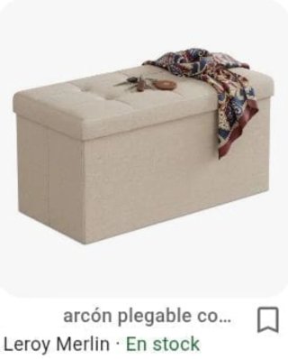 Banco Baúl Plegable Beige