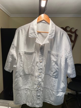 Camisa Zara manga corta blanca