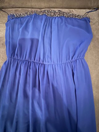 Vestido Palabra de Honor Azul