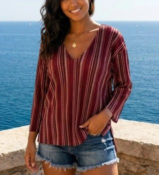 Blusa fina de rayas