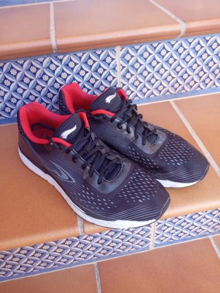 Zapatillas deportivas negras y rojas seminuevas