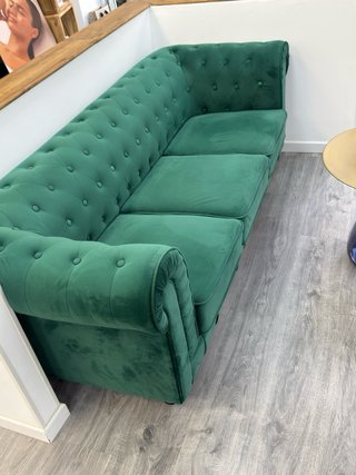 Divano a 3 posti in velluto verde