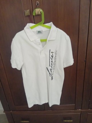 Polo Lacoste Blanco Talla S