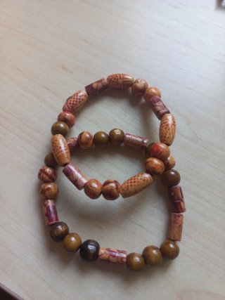 Pulseras de cuentas de madera, artesana, nuevas