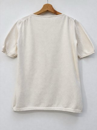 Top de malha fina Jil Sander creme