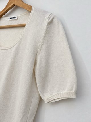 Top de malha fina Jil Sander creme