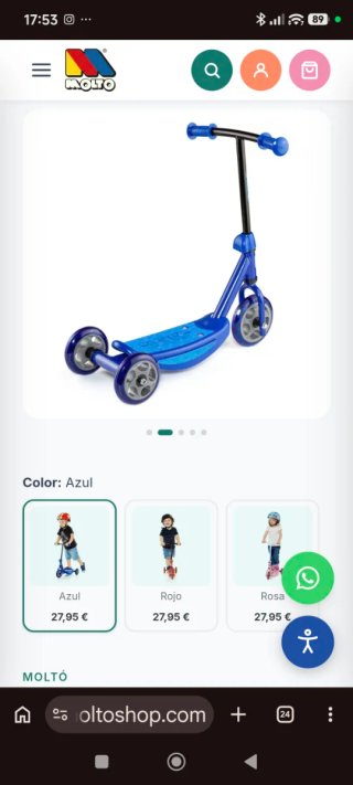 Patinete de tres ruedas Molto azul