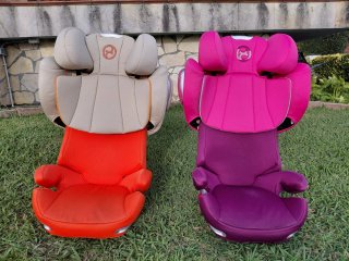 Silla coche Cybex con Isofix de color rosa.
