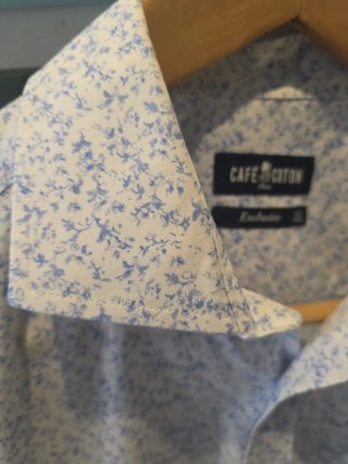 Camisa Cafe coton hombre Estampada Talla M
