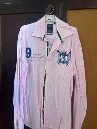 Camisa Forecast Rayas Rosas Talla L