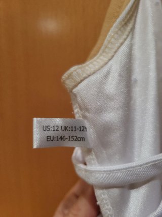 Vestido Maillot Danza y Patinaje Blanco Niña