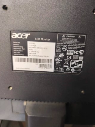 Monitor LCD Acer Nero