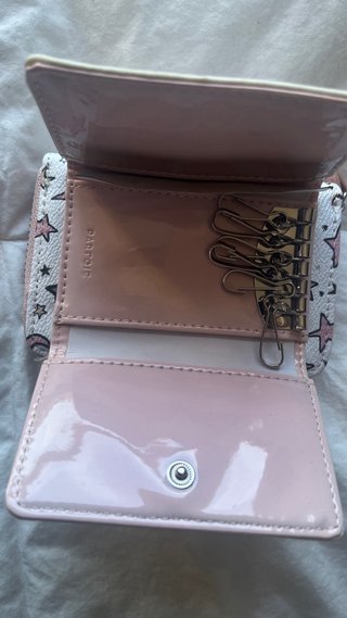 Monedero Tarjetero Rosa y Negro