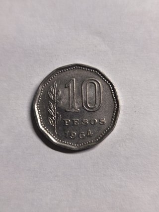 Moneda 10 Pesos Argentina 1964