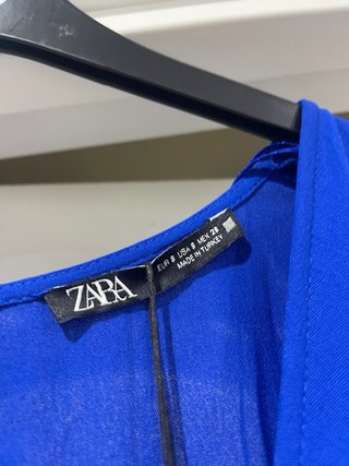 Mono Zara azul vuelo manga ancha