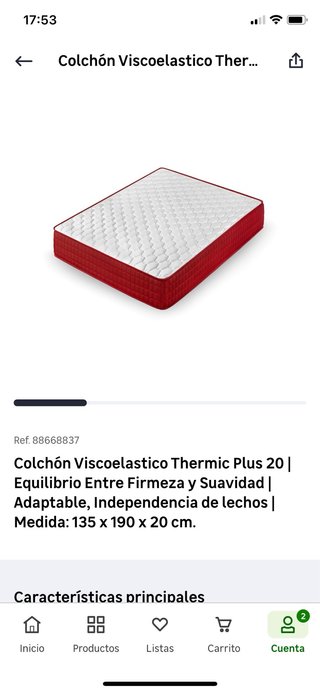Colchón Viscoelástico Thermic Plus 20