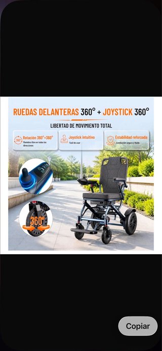 Sedia a rotelle elettrica ByteTecpeak D14 pieghevole