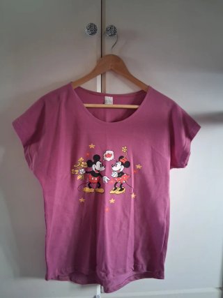 Camiseta Disney Mickey Minnie Rosa Talla S