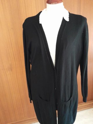 Chaqueta larga Punto Roma Negra Talla M