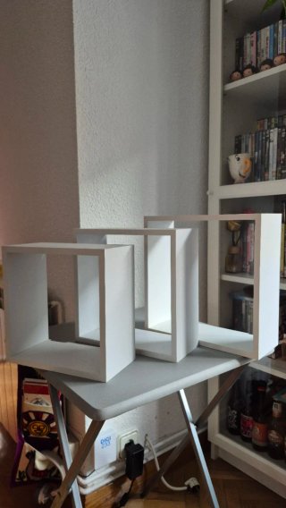 Confezione da 3 Scaffali Quadrati Bianchi