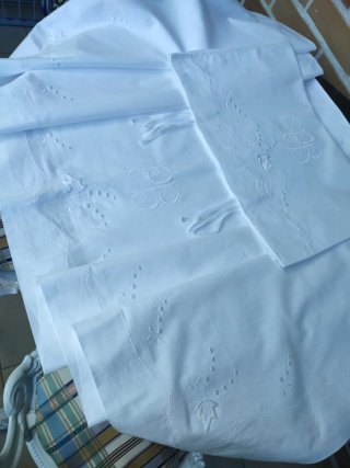 Juego de cama bordado de algodón