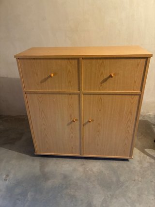 Cama supletoria plegable con mueble de madera
