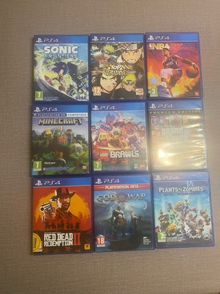 PS4 (PlayStation 4) Negra + Mando + Juegos